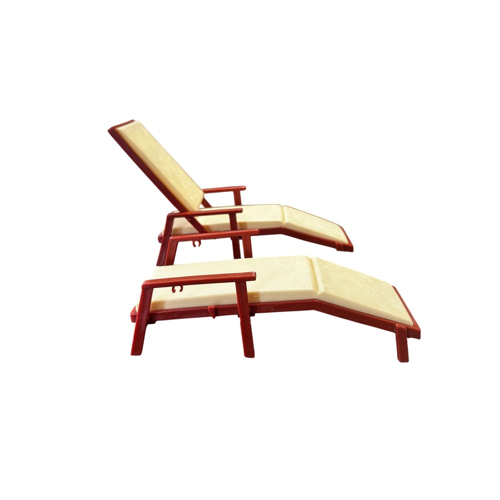 Vintage Arco Doll Lounge Pool Chairs Patio Furniture Barbie Size 1 Missing Back‎